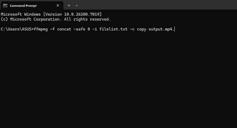 Combineer MP4 Video FFmpeg