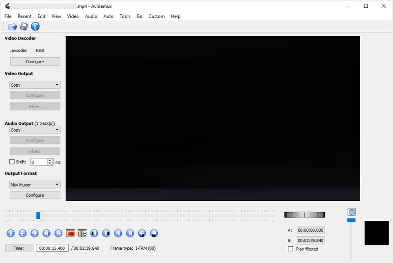 Avidemux MP4 videóvágó