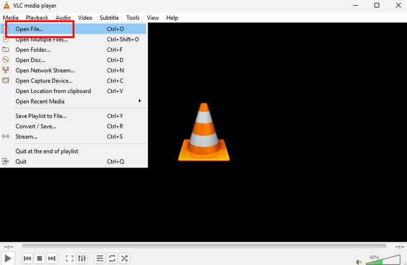 媒体打开文件 VLC