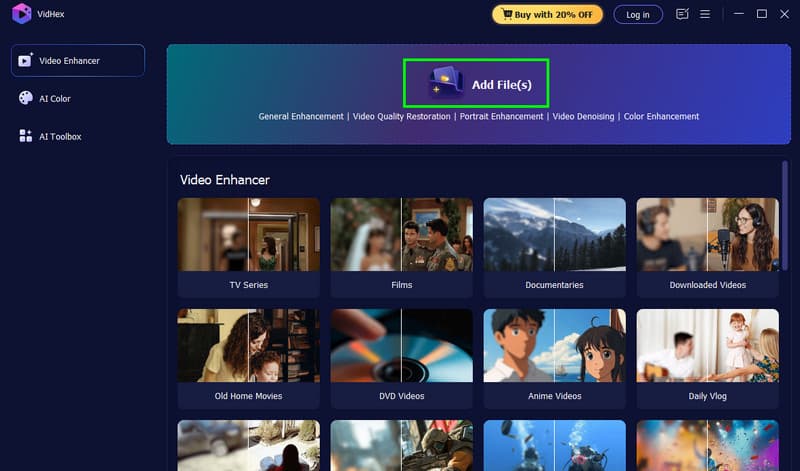 Nút Thêm Tệp Vidmore