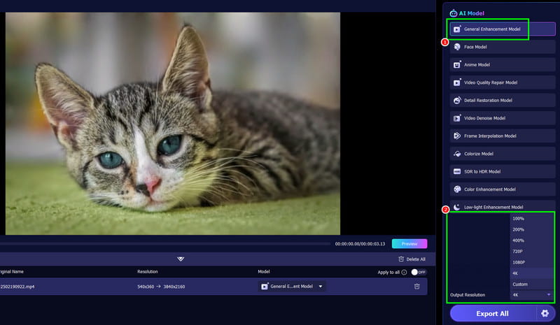 Γενικό μοντέλο βελτίωσης Βελτιωτής βίντεο Vidmore
