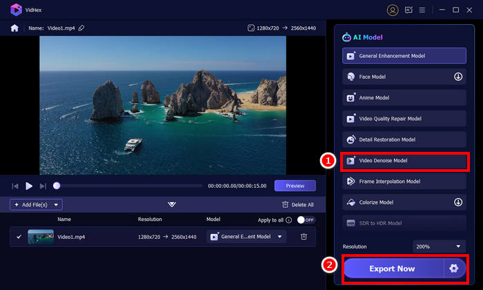 Vidmore Ai Video Denoise Başlat