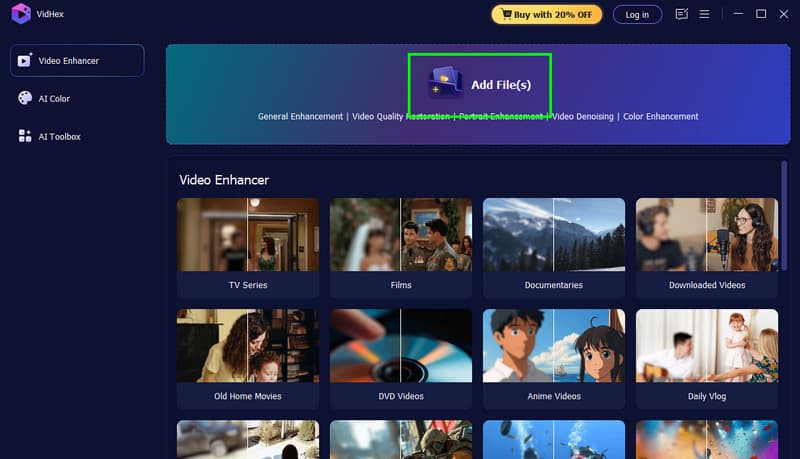 Przycisk Dodaj pliki Vidmore