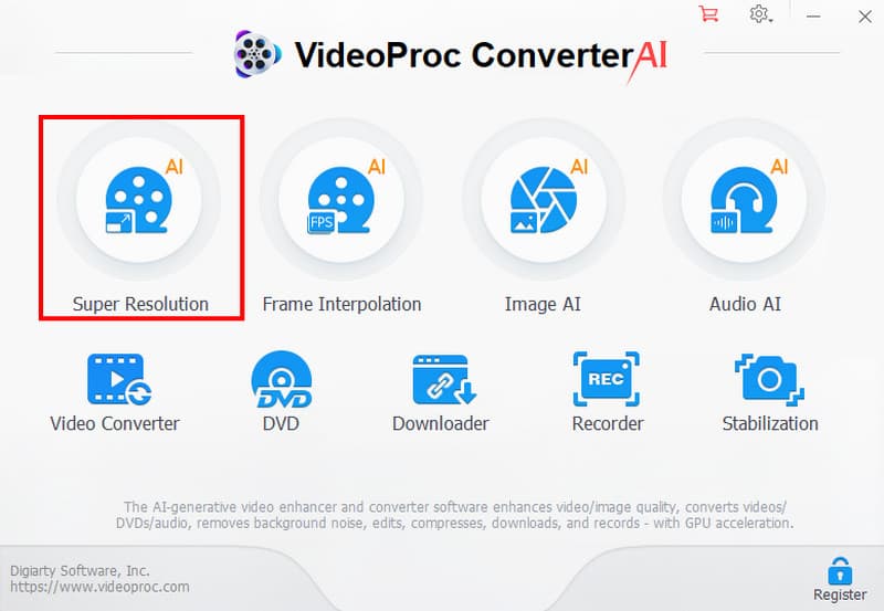 Super rozdzielczość VideoProc