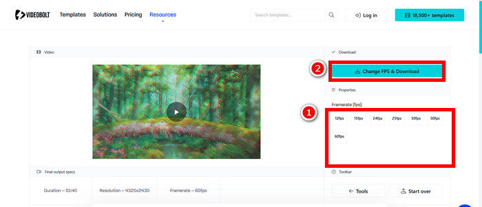 Videobolt Videó képkockasebesség módosítása Kiválasztás