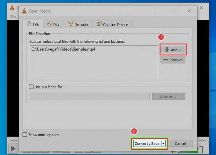 VLC Videó képkockasebesség módosítása Hozzáadás