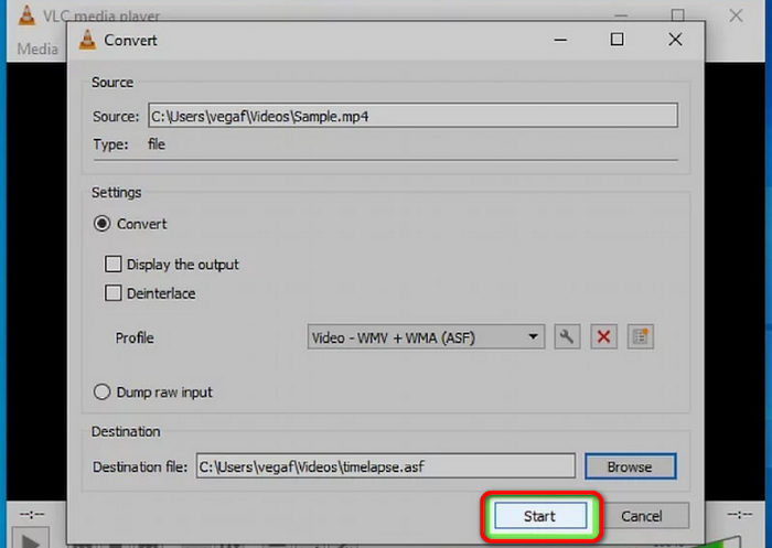 VLC Videó képkockasebességének módosítása Kezdés
