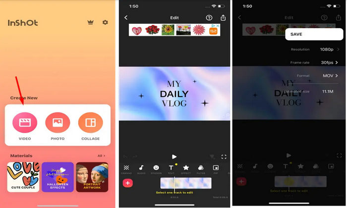 Ubah Kualitas Video Inshot