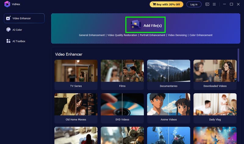 Tilføj filer Vidmore