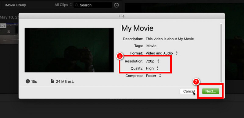 Konverter video til HD iMovie