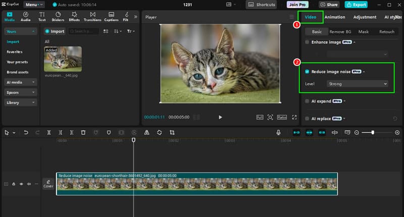Video ruisvrij maken met Capcut