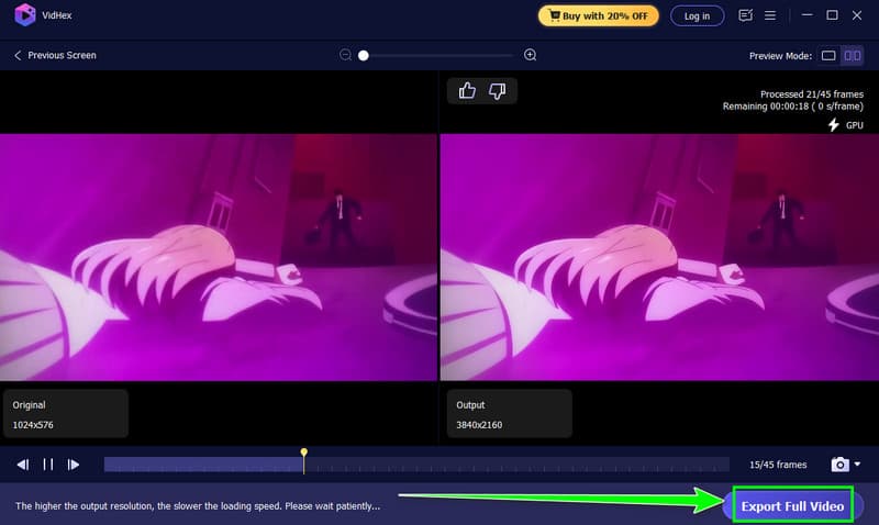 Export Full Video Vidmore