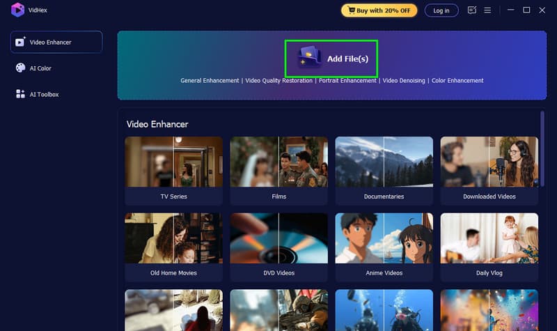 Tilføj filer Vidmore