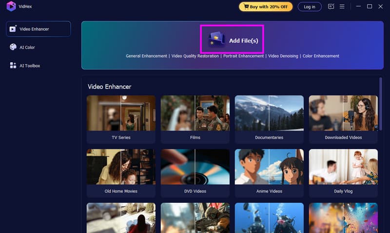 Tilføj filer Vidmore