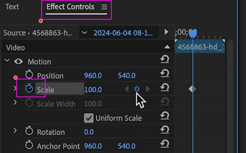 Opskaler video Premiere Pro billedinterpolation