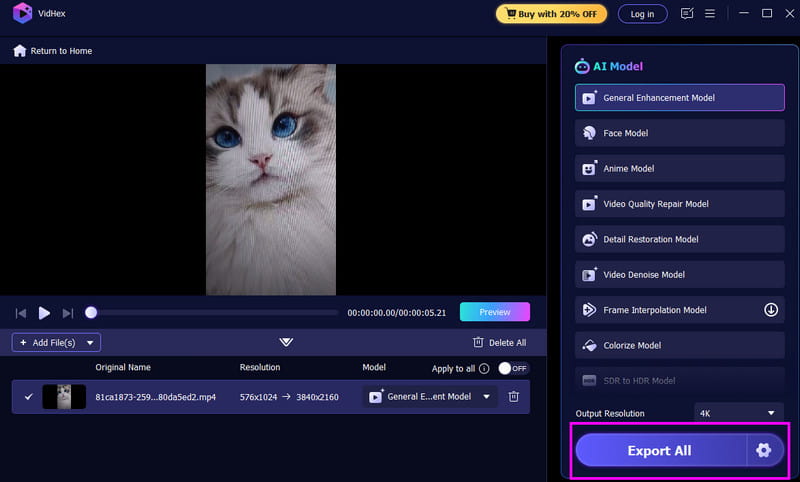 Tüm Videoları Dışa Aktar Vidmore