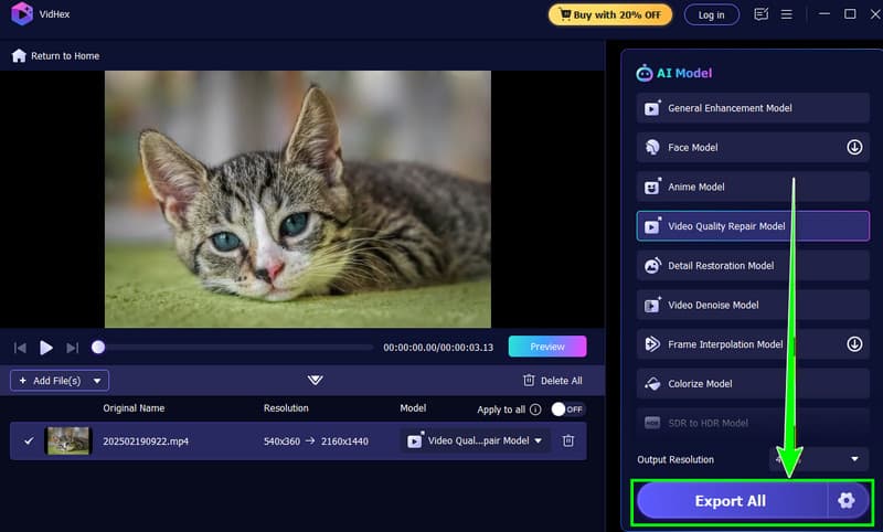 Εξαγωγή βίντεο Vidmore