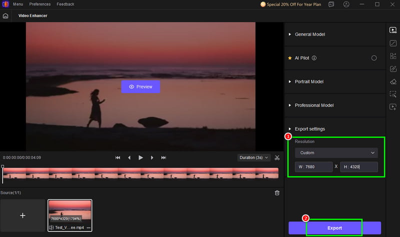 Αναβάθμιση βίντεο σε ανάλυση 8k Hitpaw