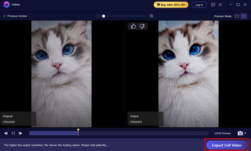 Teljes videó exportálása
