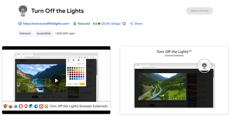 Extensia Chrome pentru Stinge Luminile