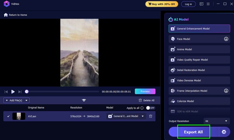 Εξαγωγή όλων των Vidmore