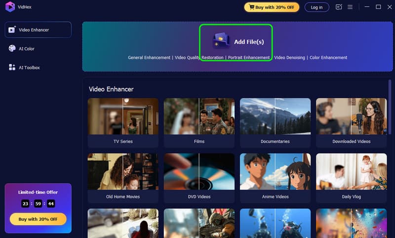 إضافة ملفات إضافة فيديو Vidmore