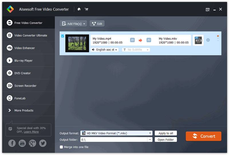 Convertidor de video gratuito Aiseesoft