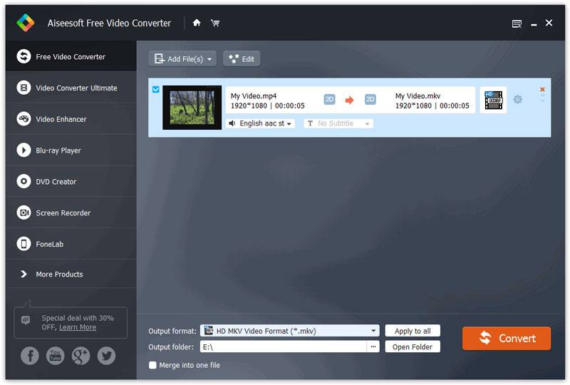 Aiseesoft Ingyenes Video Converter