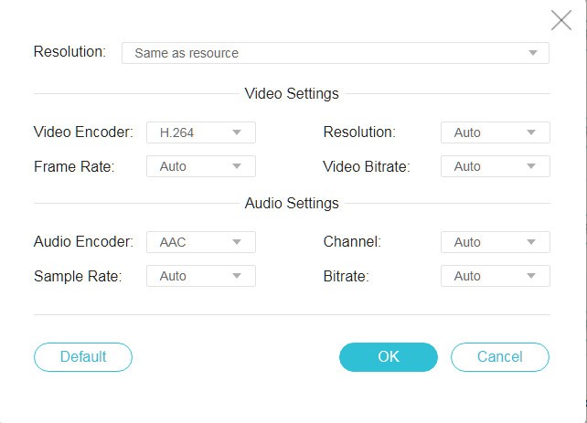 Output MOV-indstillinger