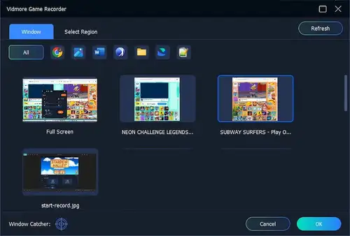 Trình duyệt Ghi Chọn Cửa sổ