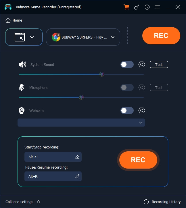 Bắt đầu ghi trình duyệt