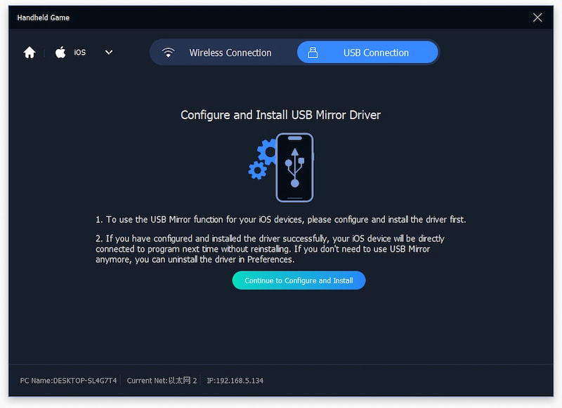 Cài đặt ổ đĩa USB Mirror