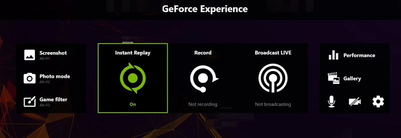מקליט משחקים של Steam Geforce Experience