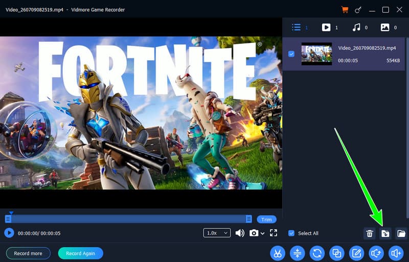Exportar gravação Vidmore