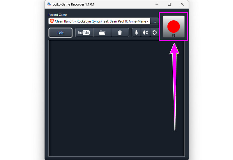 Начать запись Красная кнопка Loilo
