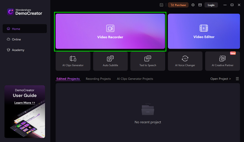 Video-opnamefunctie Democreator