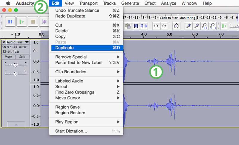 Éditer le fichier dans Audacity