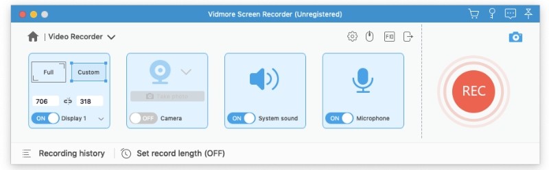 Configuración de grabación Facetime