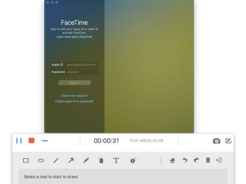 Εγγραφή facetime σε Mac