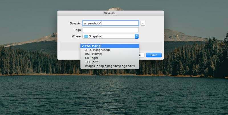 Salva screenshot Mac