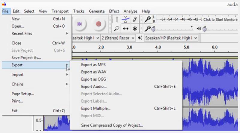 Audacity Export File