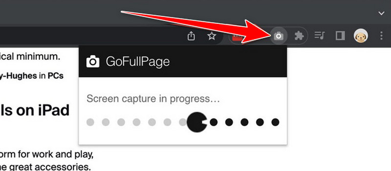 Képernyőkép készítése Google Chrome bővítmény