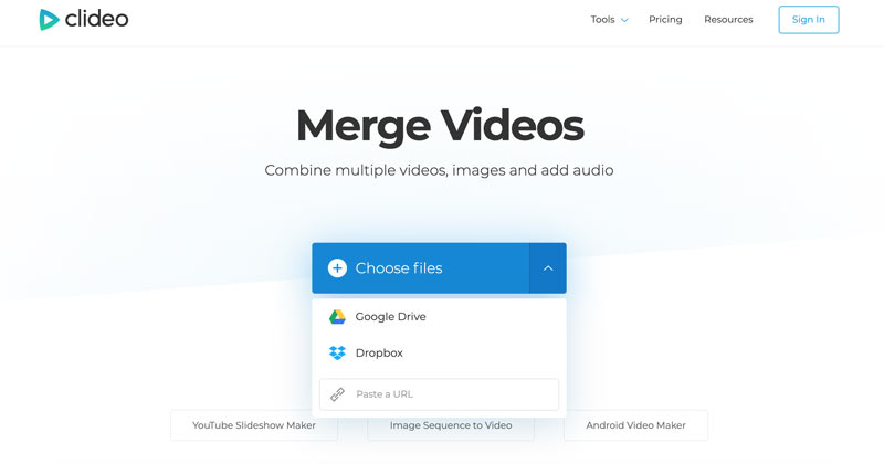 Add video to merge clideo