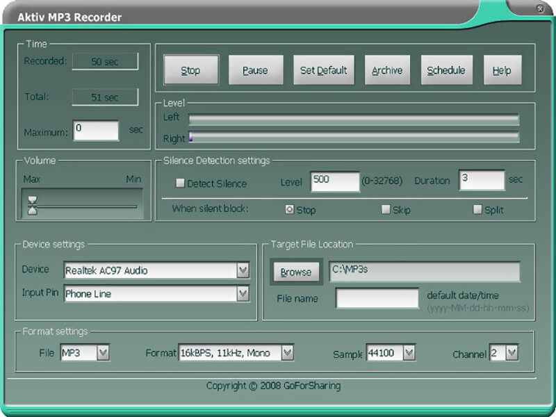 Aktiv MP3-recorder