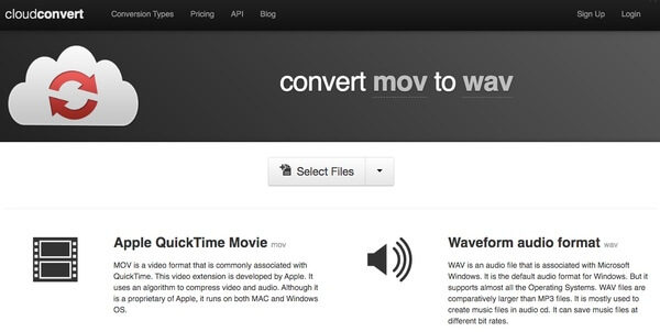 Cloudconvert mov เป็น wav