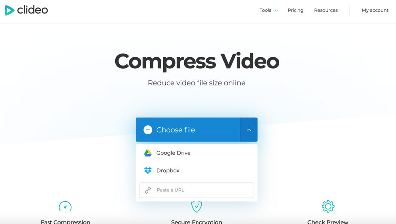 Kompres video di clideo