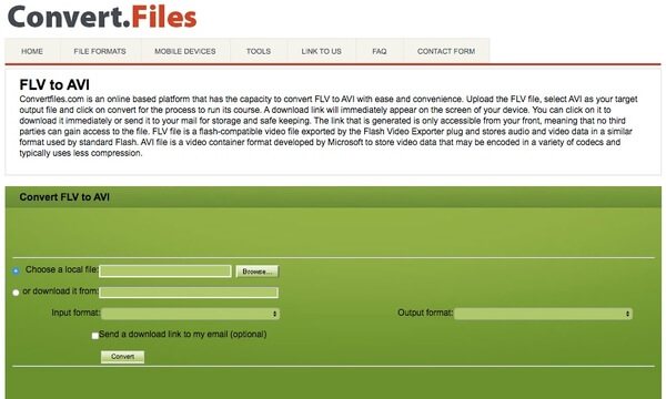 Convierte archivos flv a avi