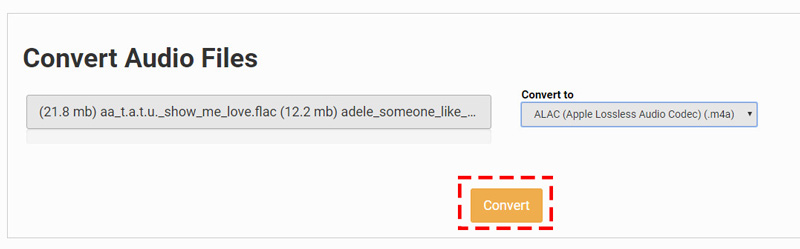 Tukar FLAC ke ALAC Dalam Talian