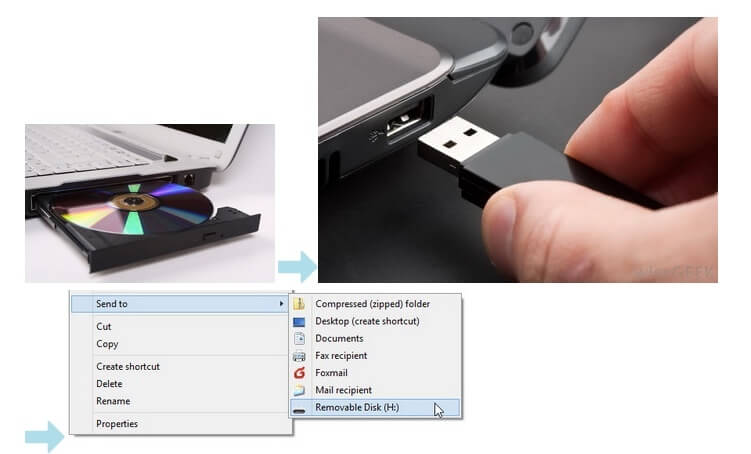 USB 플래시 드라이브에 DVD 복사