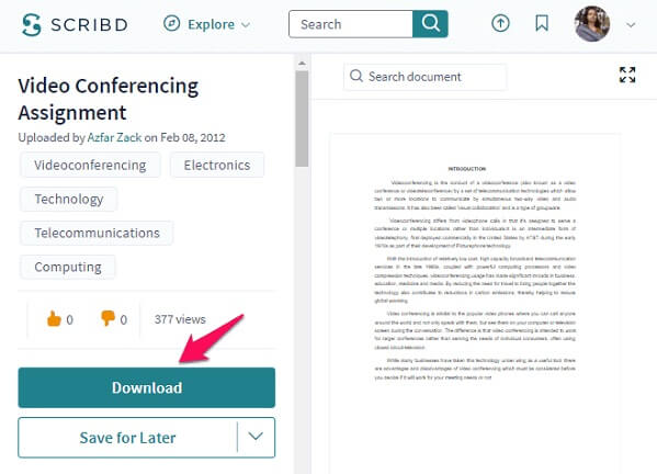 ดาวน์โหลด scribd- เอกสาร